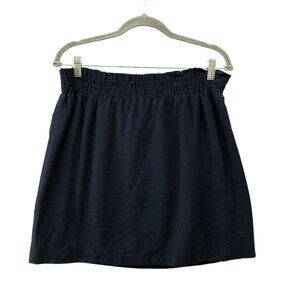 J. Crew Pull On Mini‎ Skirt Womens Size 10 Navy Blue Dark Flowy